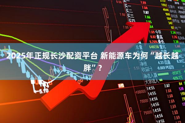 2025年正规长沙配资平台 新能源车为何“越长越胖”？